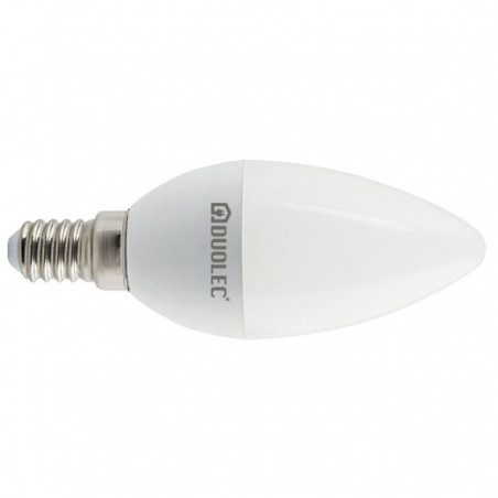 Bombilla LED vela DUOLEC E14 luz fría 5w