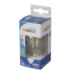 Bombilla LED Classic mini globo DUOLEC E14 luz fría 4w