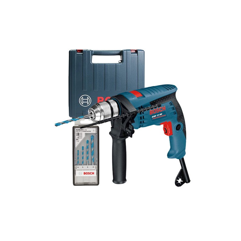 TALADRO PERCUTOR BOSCH GSB 13 RE + ACCESORIOS