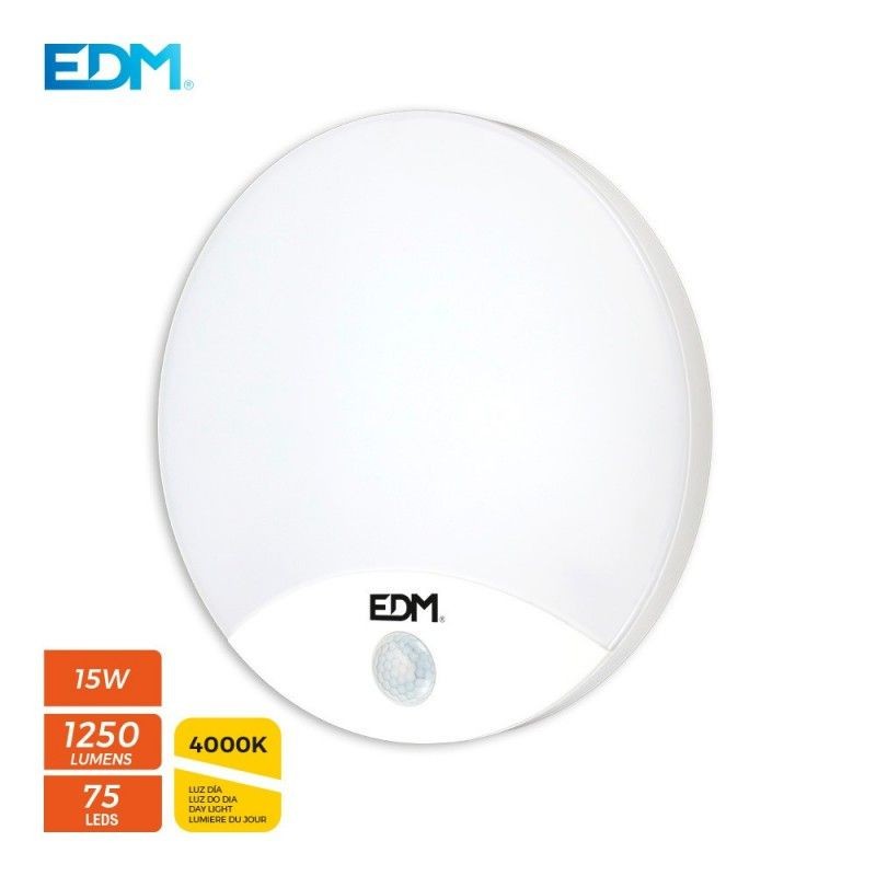 APLIQUE REDONDO EXTERIOR LED CON SENSOR 4.000K