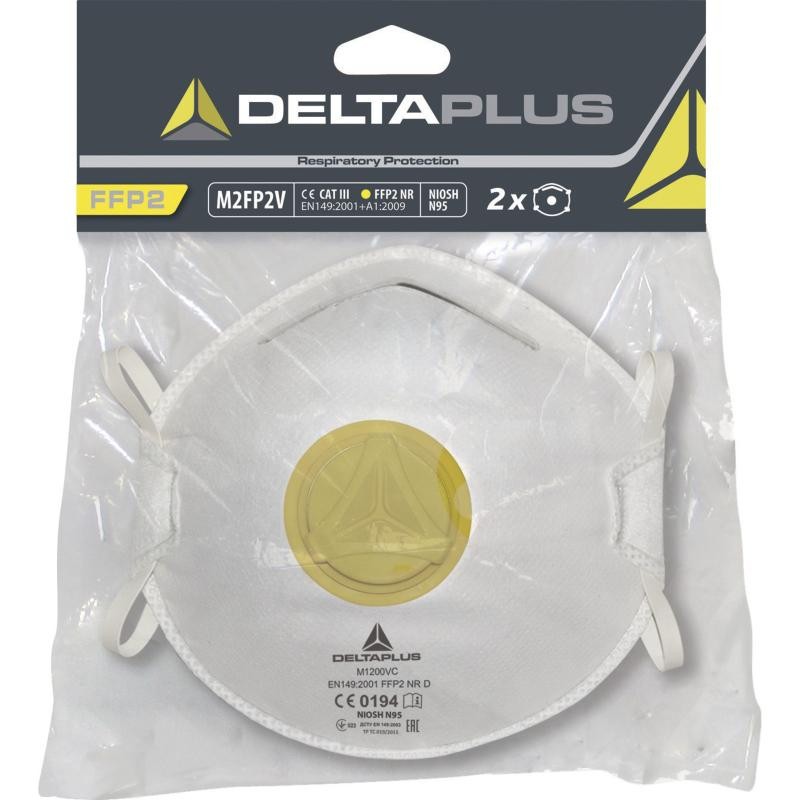 Kit de 2 mascarillas faciales filtrantes FFP2 de fibra sintética