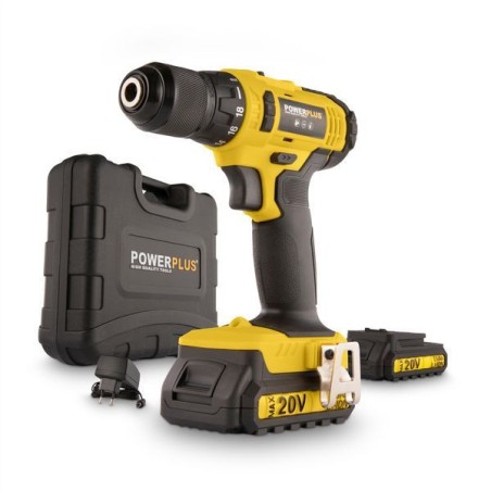 TALADRO ATORNILLADOR POWERPLUS 20V 2X1,5AH
