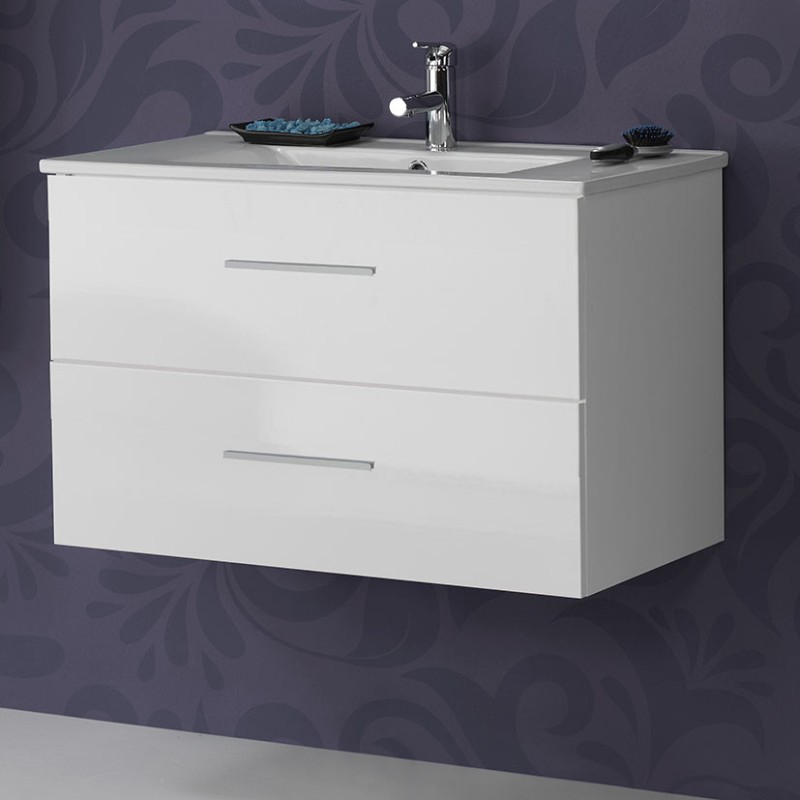 MUEBLE BAÑO + ENCIMERA SPRING SUSPENDIDO 100CM BLANCO