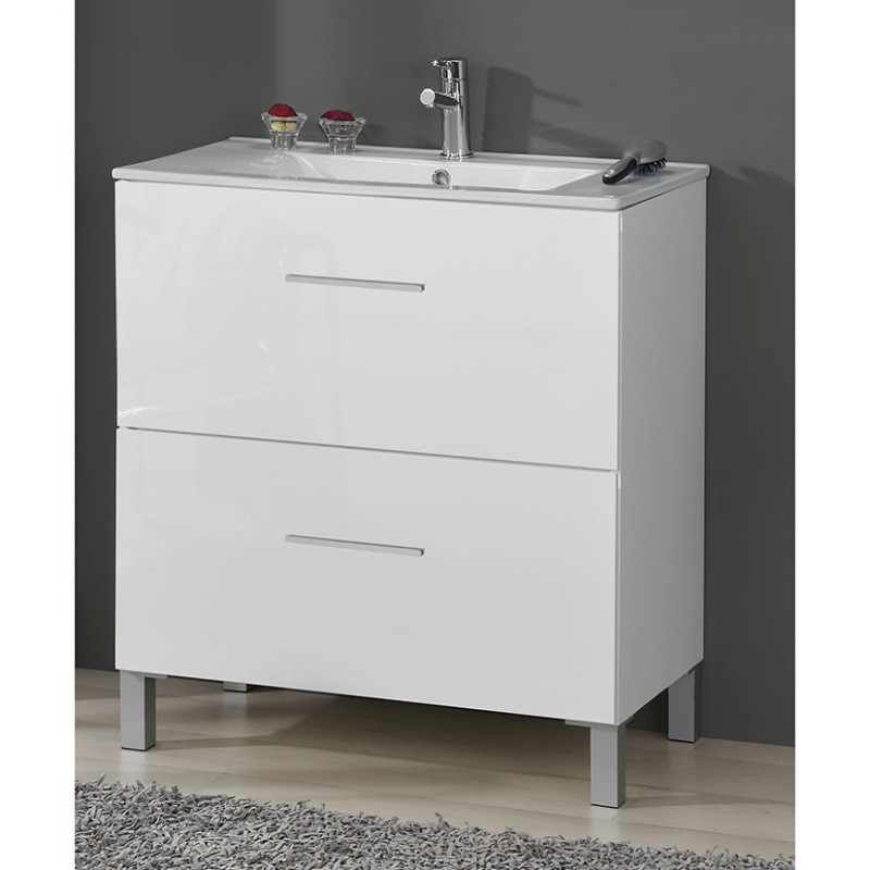 MUEBLE BAÑO + ENCIMERA SPRING SUELO 80 BLANCO