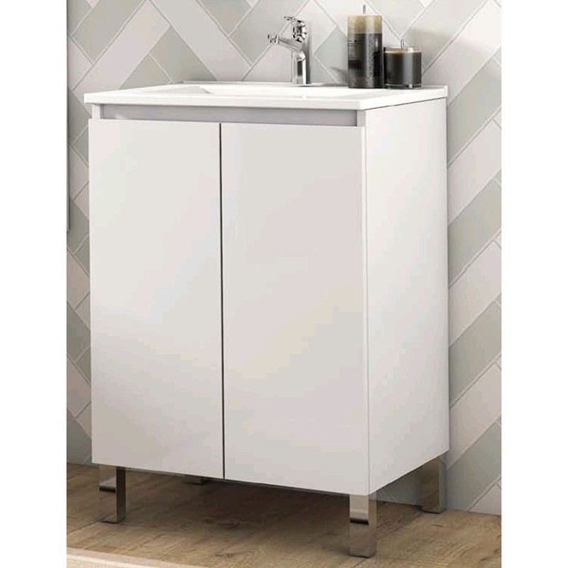 MUEBLE BAÑO+ENCIM 60CM SUELO LINE BLANCO