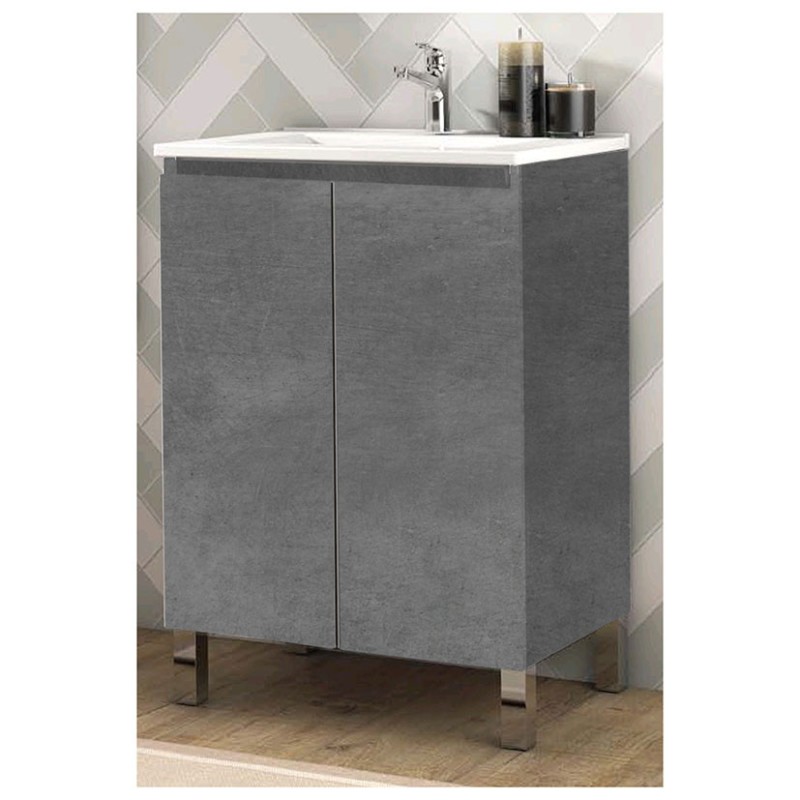 MUEBLE BAÑO+ENCI 60CM SUELO LINE CEMENTO
