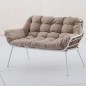 CONJUNTO 2 SILLONES + SOFÁ + MESITA RATÁN BLANCO