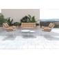 CONJUNTO 2 SILLONES + SOFÁ + MESITA RATÁN BLANCO
