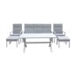 CONJUNTO ALUMINIO SOFA + 2 SILLAS + 2PUFS + MESA ALTA