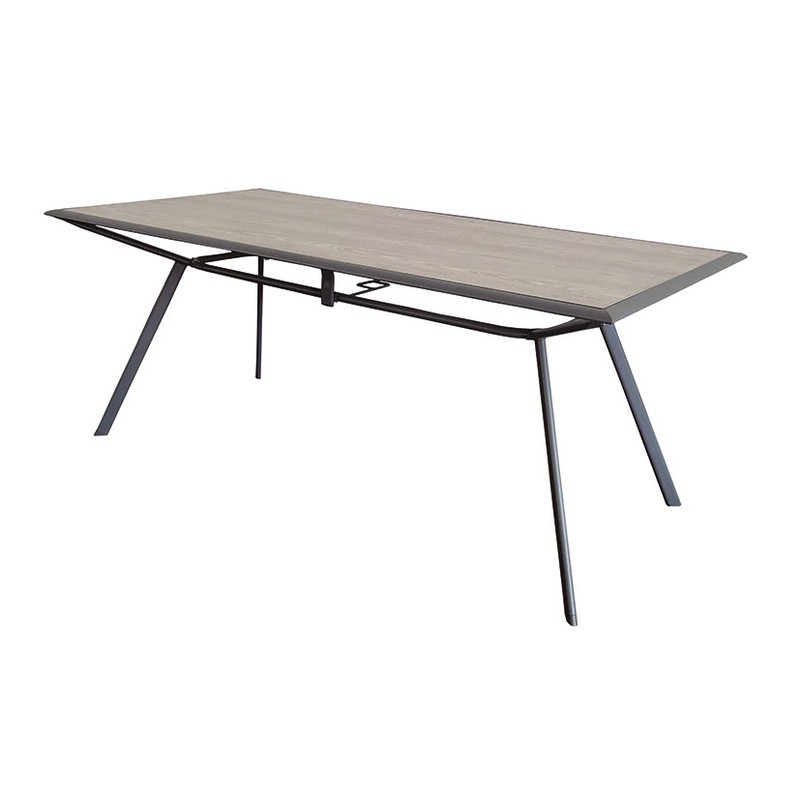 MESA ELBA ACERO 180X100X73CM ANTRACITA