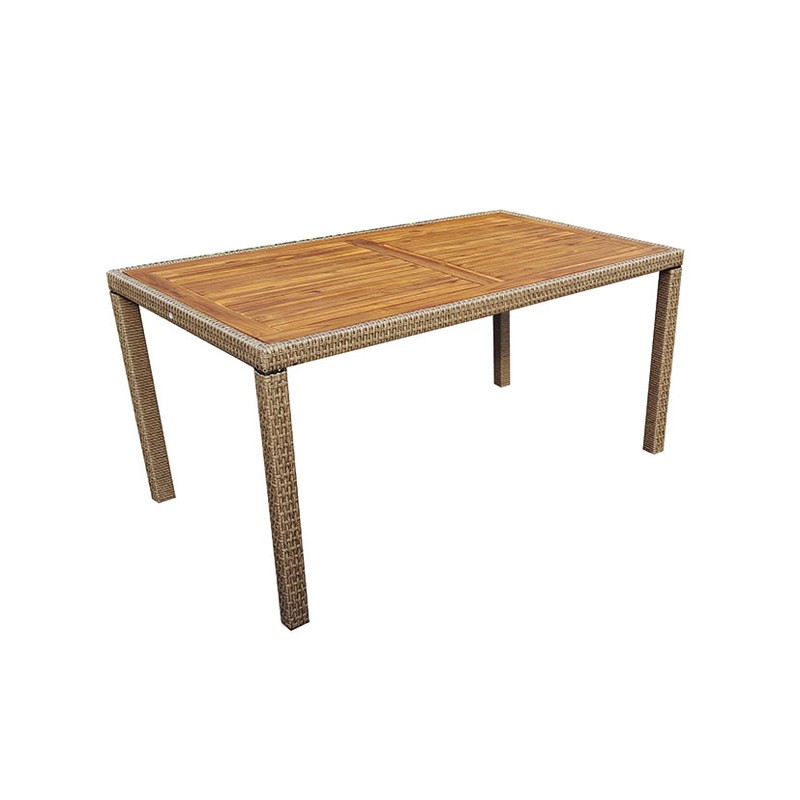 MESA ACERO RATÁN 150CM MESA ACERO RATÁN 150CM