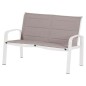 CONJUNTO ALUMINIO 2 SILLONES + SOFÁ + MESA BLANCO