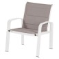 CONJUNTO ALUMINIO 2 SILLONES + SOFÁ + MESA BLANCO