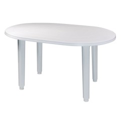 Mesa resina Oval blanca