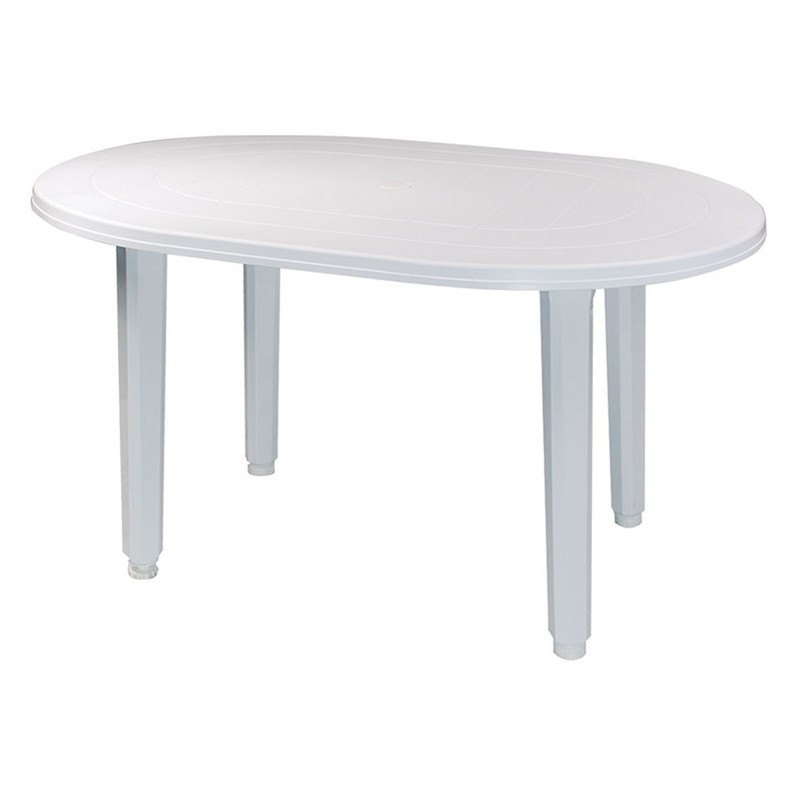 MESA OVAL 130X90CM BLANCO