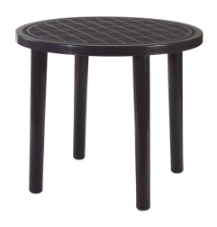 Mesa resina redonda RESOL Tossa gris volcánico