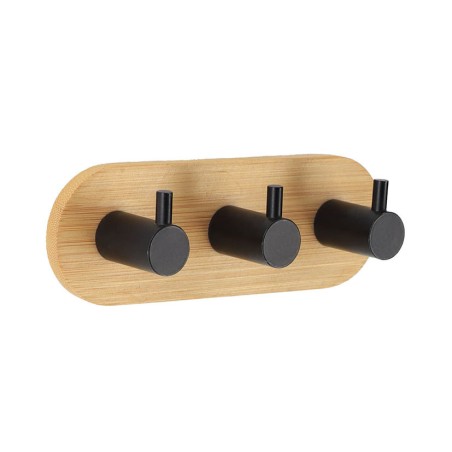 PERCHA TRIPLE SERIE BAMBU/NEGRO