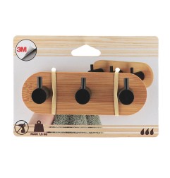 SERIE BAMBU/NEGRO. PERCHA TRIPLE