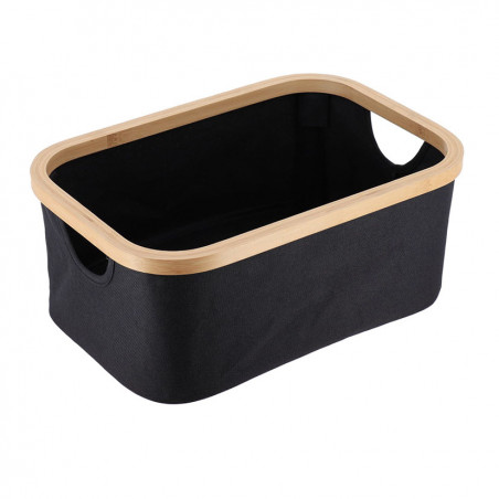 CESTA PLEGABLE 38X26X16CM SERIE BAMBU/NEGRO