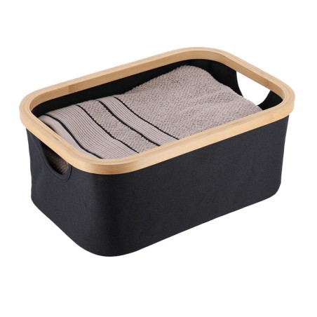 SERIE BAMBU/NEGRO. CESTA PLEG.38X26X16CM