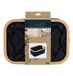 CESTA PLEGABLE 38X26X16CM SERIE BAMBU/NEGRO