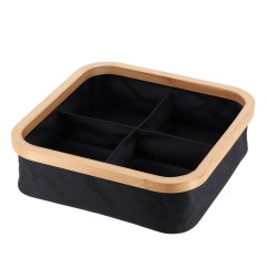 CESTA PLEGABLE 30X30X9CM SERIE BAMBU/NEGRO