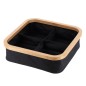 SERIE BAMBU/NEGRO. CESTA PLEG.30X30X9CM