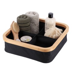 SERIE BAMBU/NEGRO. CESTA PLEG.30X30X9CM