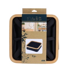 CESTA PLEGABLE 30X30X9CM SERIE BAMBU/NEGRO