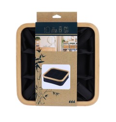 CESTA PLEGABLE 30X30X9CM SERIE BAMBU/NEGRO