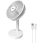 Ventilador sobremesa recargable blanco 5w ø aspas 17cm