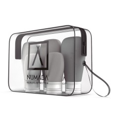 NECESER TRANSPARENTE C/BOTELLAS P/VIAJE