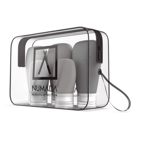 NECESER TRANSPARENTE C/BOTELLAS P/VIAJE