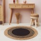 ALFOMBRA YUTE-NEGRO DIAMETRO 90 CM.