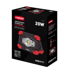 FOCO PROYEC LED COB CARGA USB 2000LM 20W