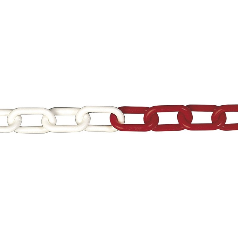CADENA PLAST.8MM.ROJO/BLANCO 25M. EHS