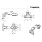 BISAGRA CAZ0L. RECTA + BASE 3D 165º CON PISTON HD