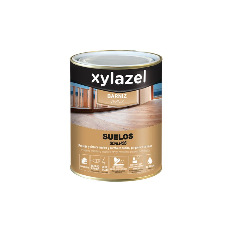 BARNIZ SUELOS AL AGUA SATINADO INCOLORO XYLAZEL