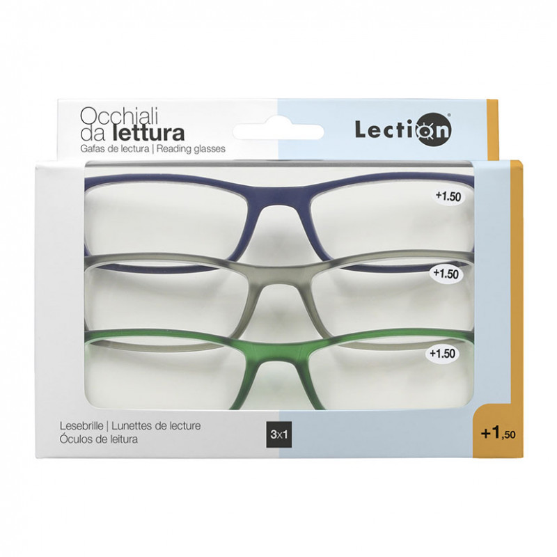 Set 3 gafas de lectura TRIPACK +1,5