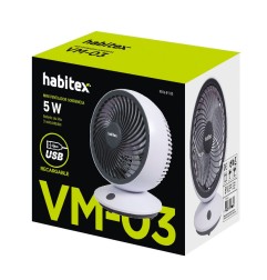 VENTILADOR MESA USB BATERIA HABITEX VM03