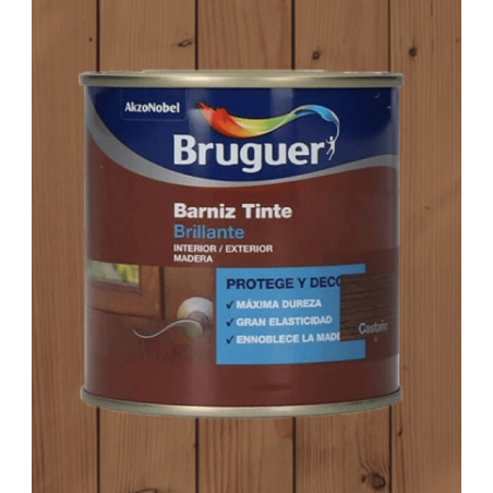 BARNIZ TINTE BRILLANTE CASTAÑO BRUGUER 750ML