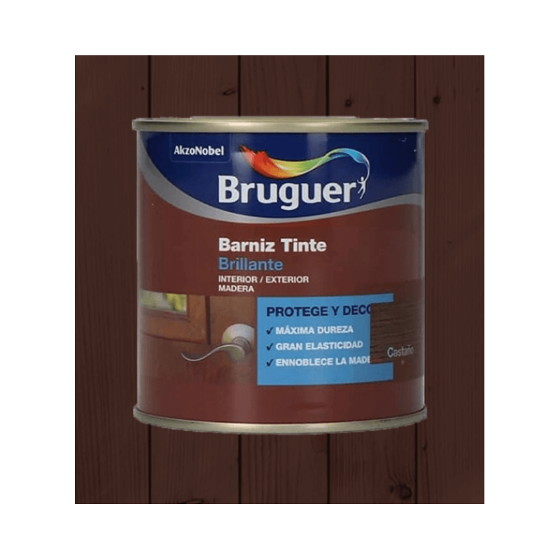 BARNIZ TINTE BRILLANTE CAOBA ROJIZO BRUGUER 750ML