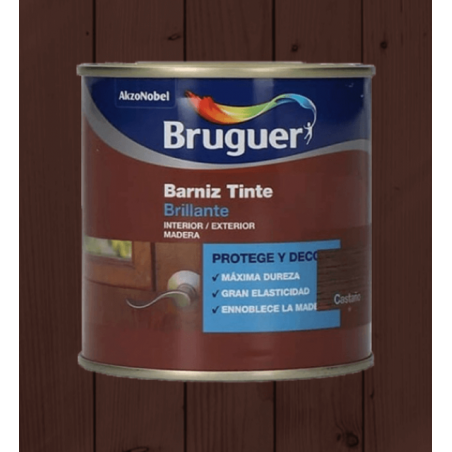 BARNIZ TINTE BRILLANTE CAOBA ROJIZO BRUGUER 750ML