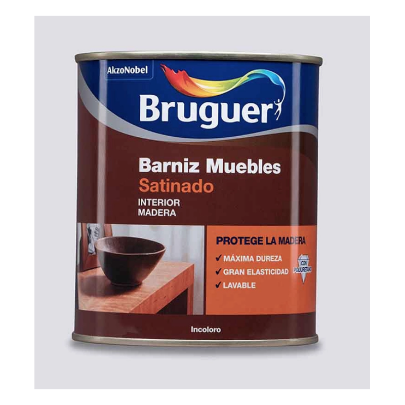 BARNIZ MUEBLES SATINADO INCOLORO BRUGUER 4L