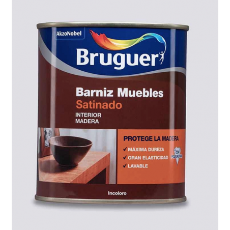 BARNIZ MUEBLES SATINADO INCOLORO BRUGUER 4L