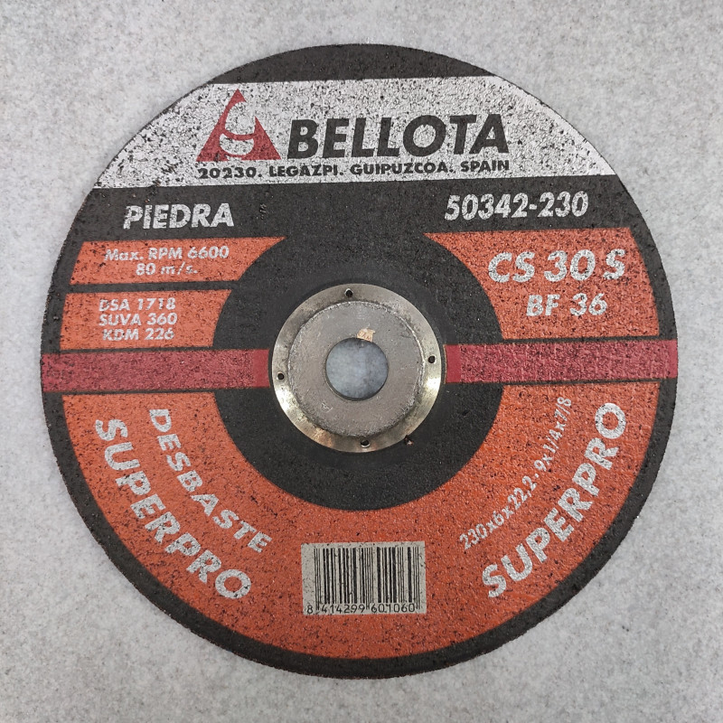 DISCO DESBASTE PIEDRA 230MM BELLOTA