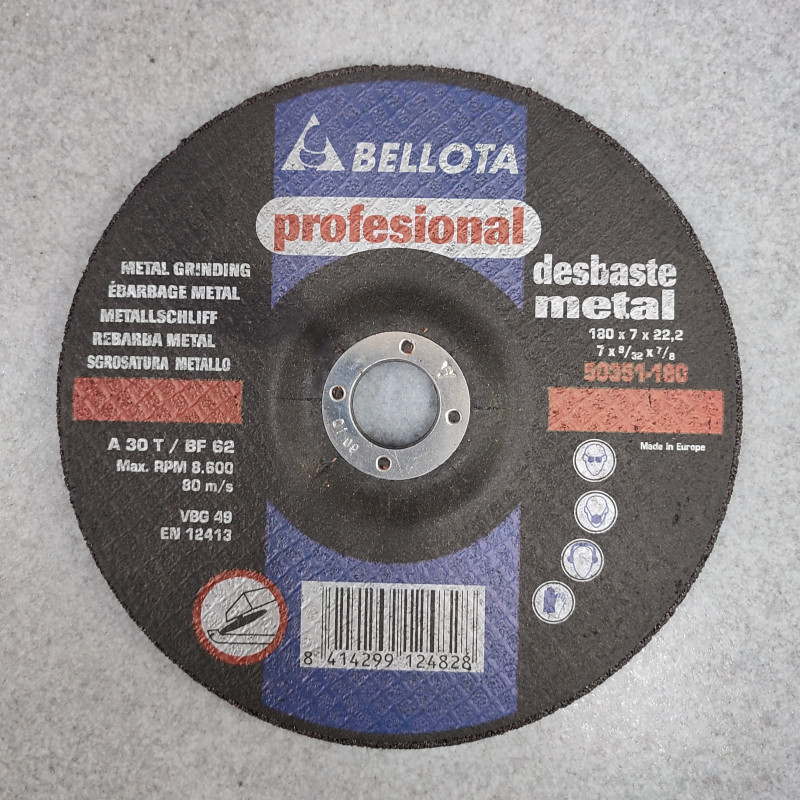 DISCO DESBASTE METAL 180MM BELLOTA