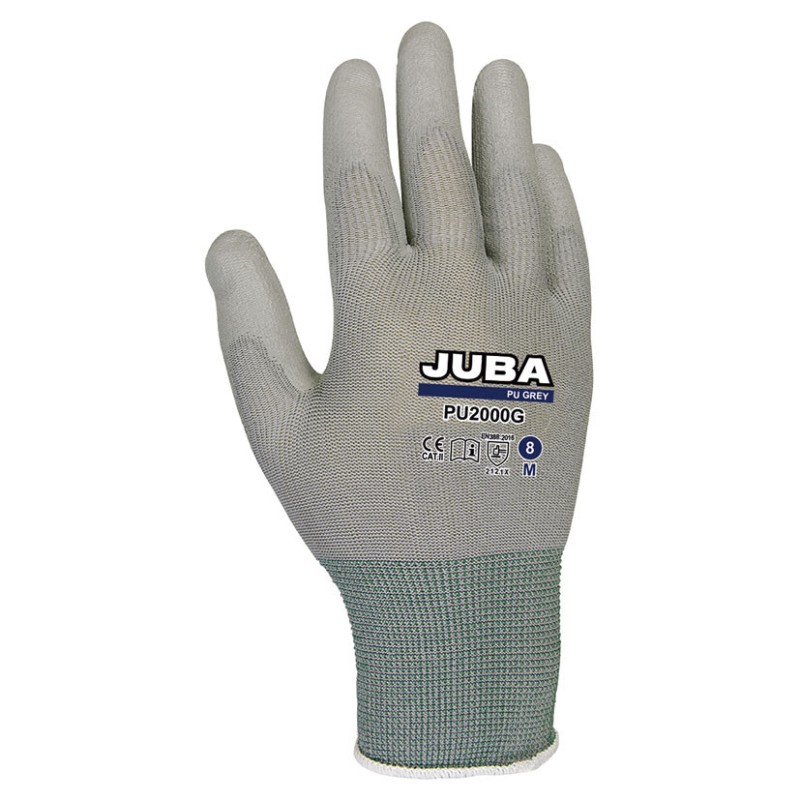 GUANTE NYLON RECUBRIMIENTO PU GRIS
