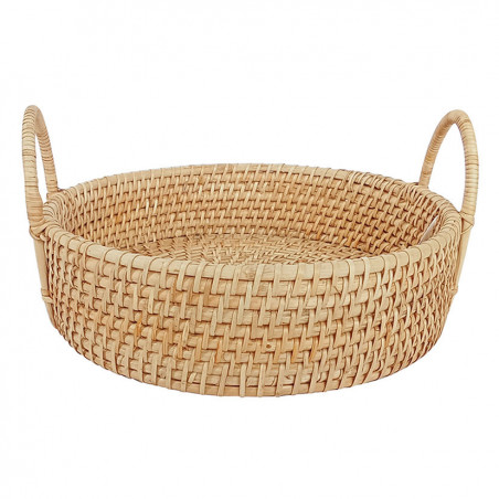 BANDEJA CHAKA RATTAN 35X9CM CON ASAS