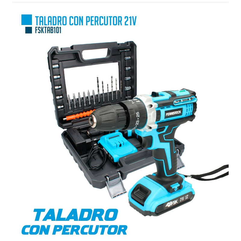 TALADRO ATORNILLADOR PERCUTOR 21V 1,5AH